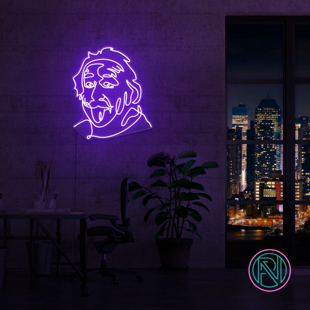 "Einstein" Led Neonskylt. Välj önskad färg.