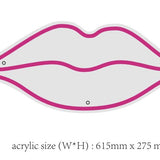 "Kyssmunn" Led Neonskylt. Hot pink.