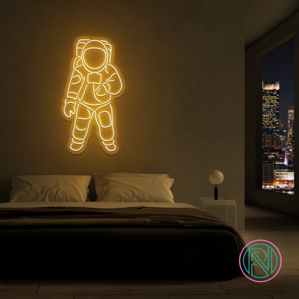 Neonskylt "SPACEMAN" 79x43 cm. Välj önskad färg. 