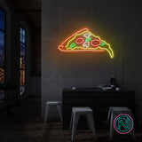 Pizzaformet LED-neonskilt med flerfarget konturbelysning