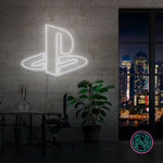LED neonskilt med PlayStation-logo, hvitt/kaldt lys