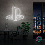 LED neonskilt med PlayStation-logo, hvitt/kaldt lys