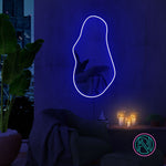 LED-speilneonskilt med «Trendy»-form, blått lys