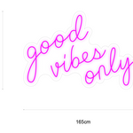 LED-neonskilt «good vibes only», mål 165×111 cm